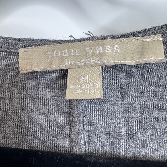 Joan Vass Pullover Long Sleeve Gray Sheath Dress W/Faux Pockets - Picture 2 of 7